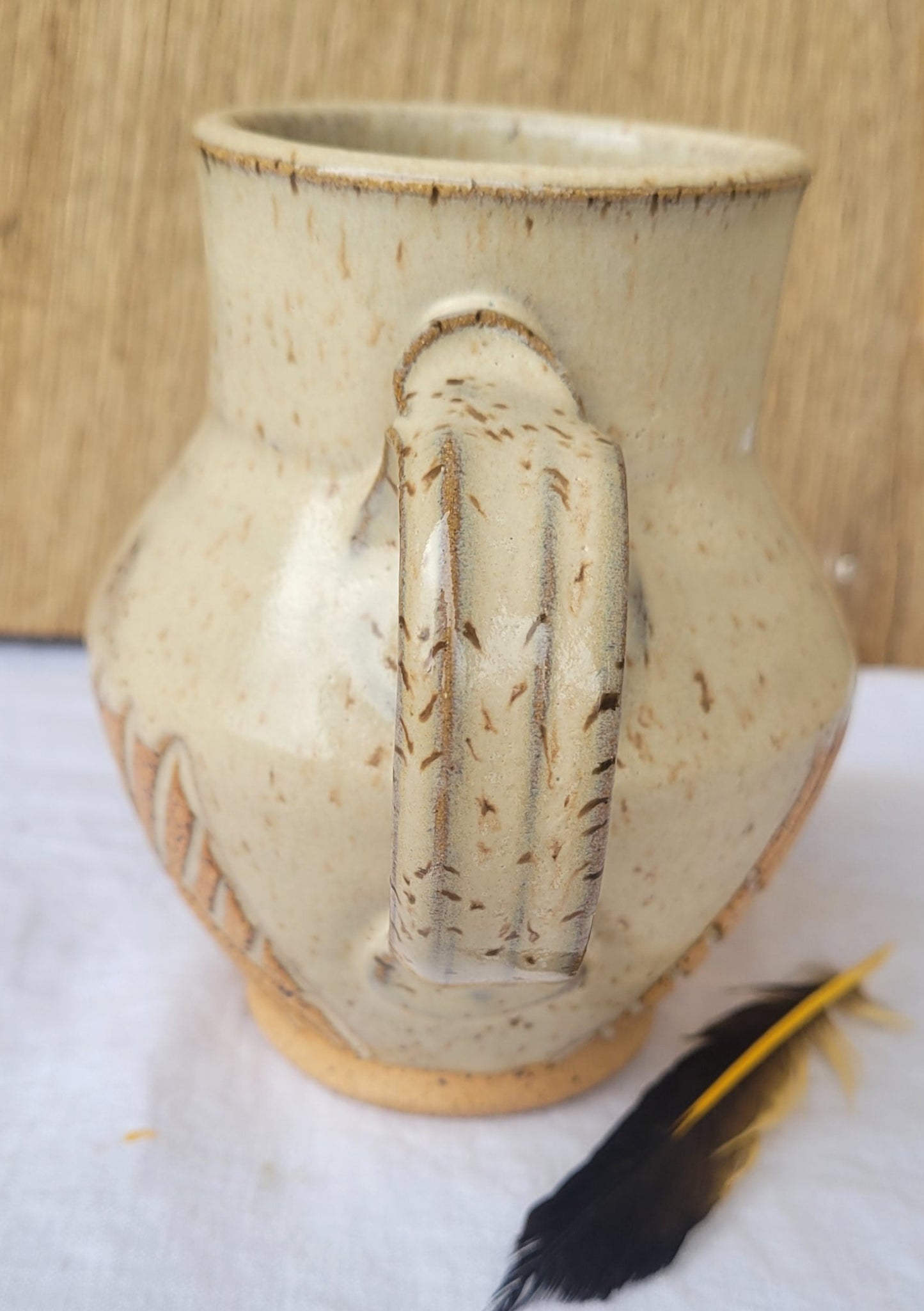 Birch carved mug