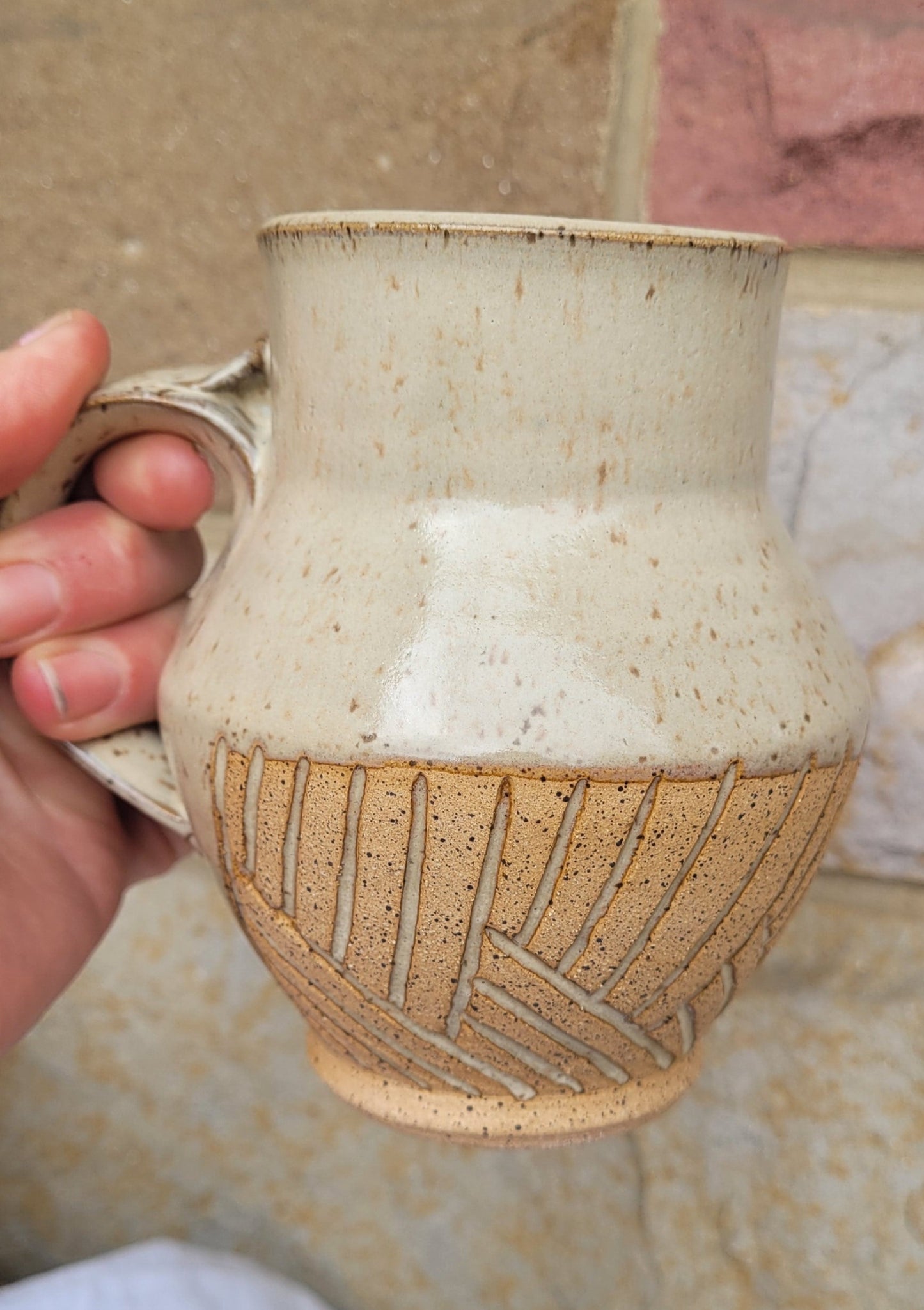 Birch carved mug