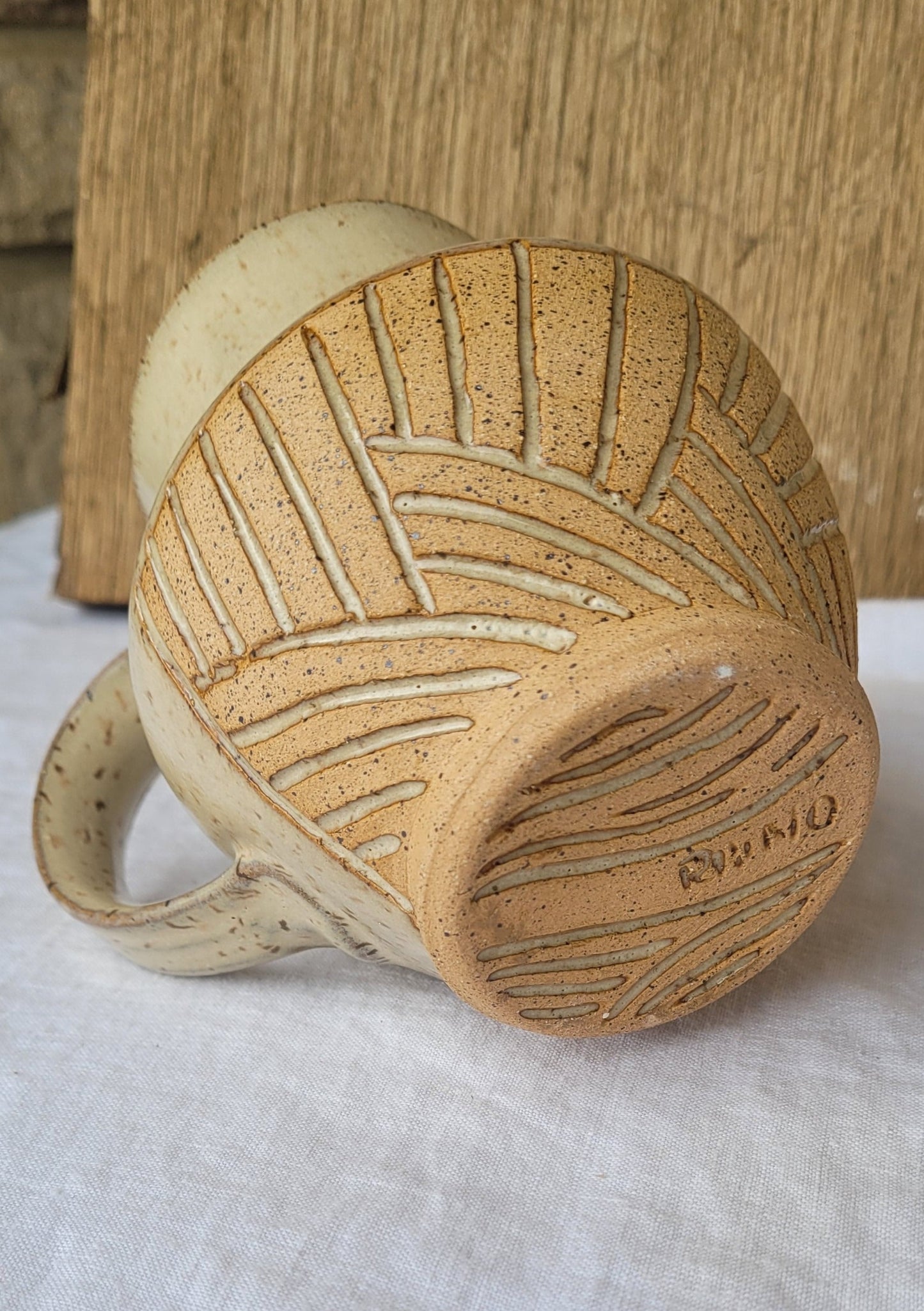 Birch carved mug