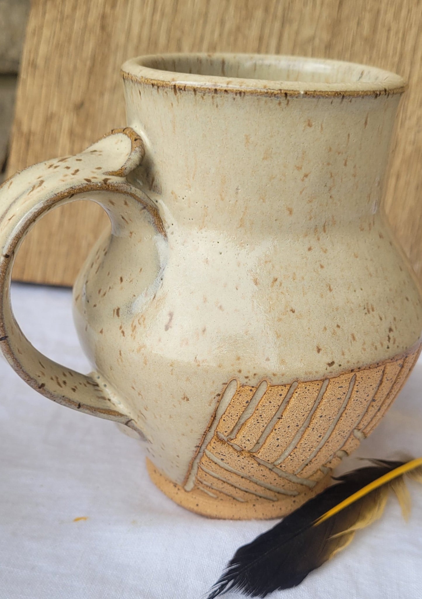 Birch carved mug