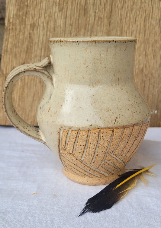 Birch carved mug